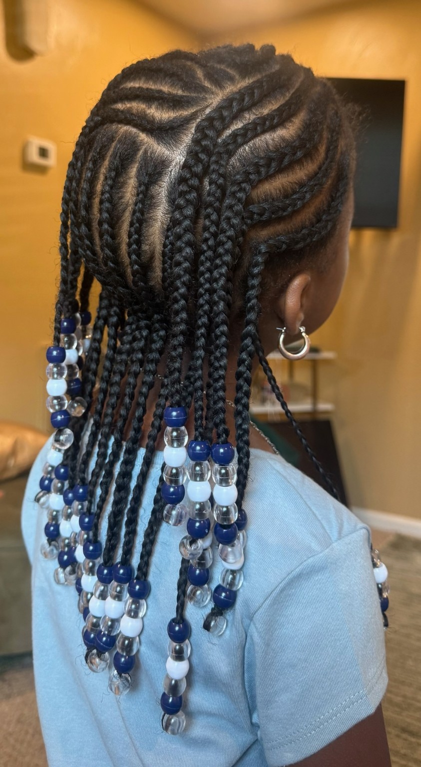 Finished braids with beads
